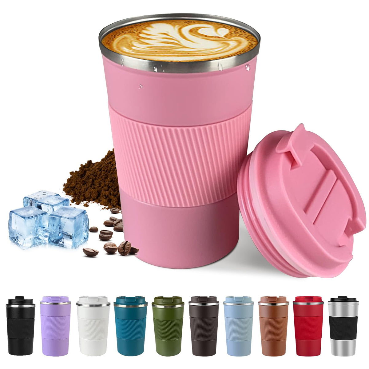 Vacuum Insulated Stainless Steel Travel Coffee Mug,Leak Proof Cup with Lid