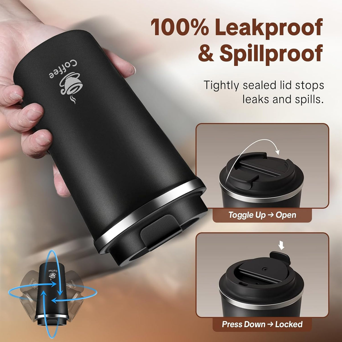 17oz Travel Coffee Mug ,Leakproof Vacuum Coffee Cup Insulated Tumbler