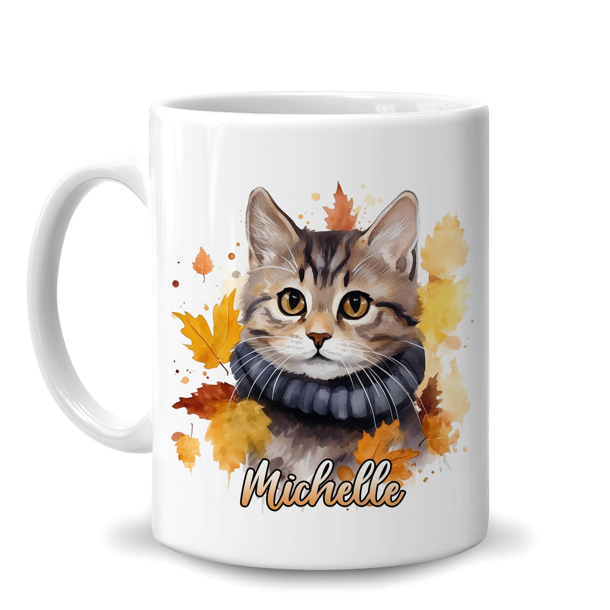 Hyturtle Fall Highland Cow Maple Leave Coffee Mug with Spoon Gift For Women