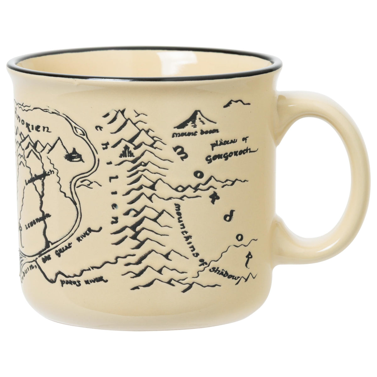 Silver Buffalo Lord of the Rings Elven, Reactive Glaze Pottery Mug, 14oz