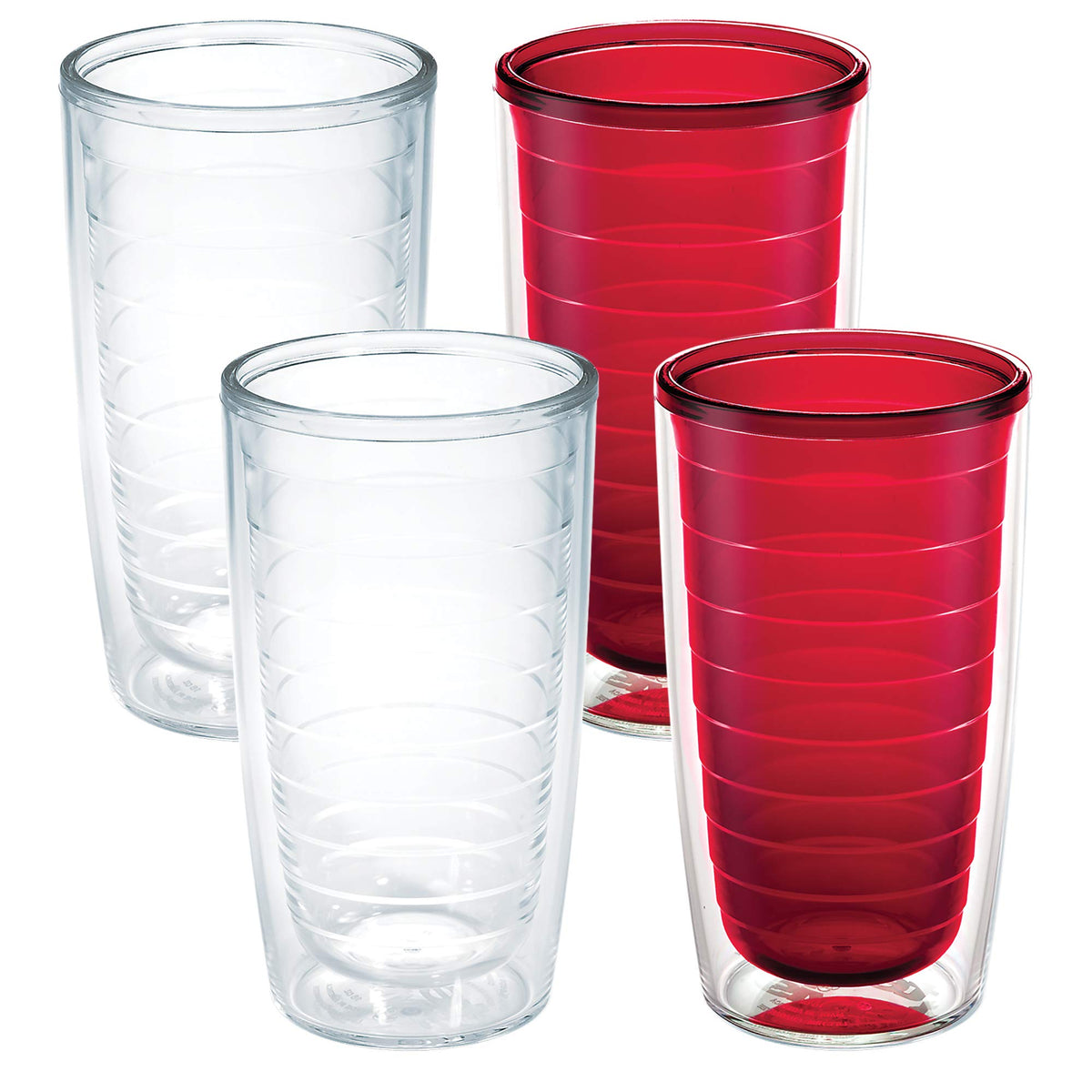 Tervis Clear & Colorful Tabletop Made in USA Double Walled Insulated Tumbler Travel Cup Keeps Drinks Cold & Hot, 16oz Mug, Clear
