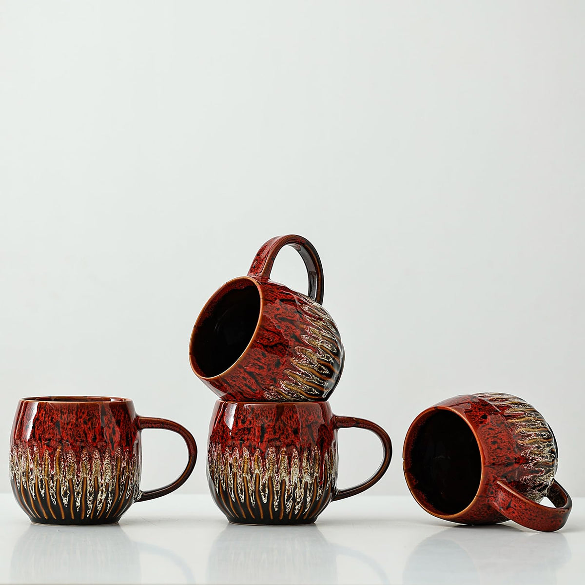Large Ceramic Coffee Mug - 20oz Big Tea Cup, Red