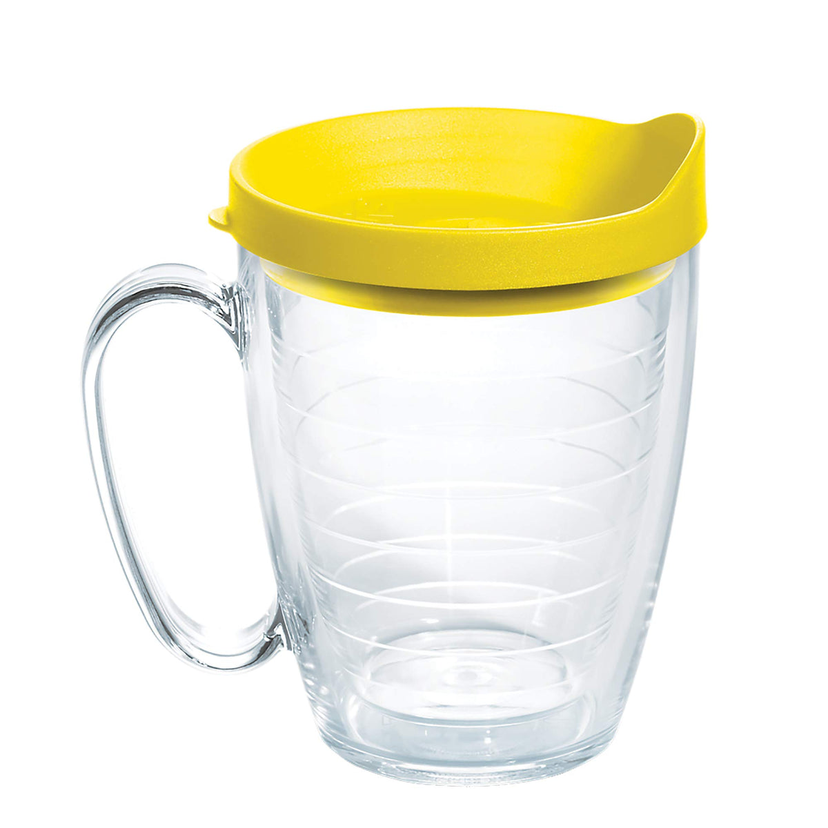 Tervis Clear & Colorful Lidded Made in USA Double Walled Insulated Tumbler Travel Cup Keeps Drinks Cold & Hot, 16oz Mug, Black Lid