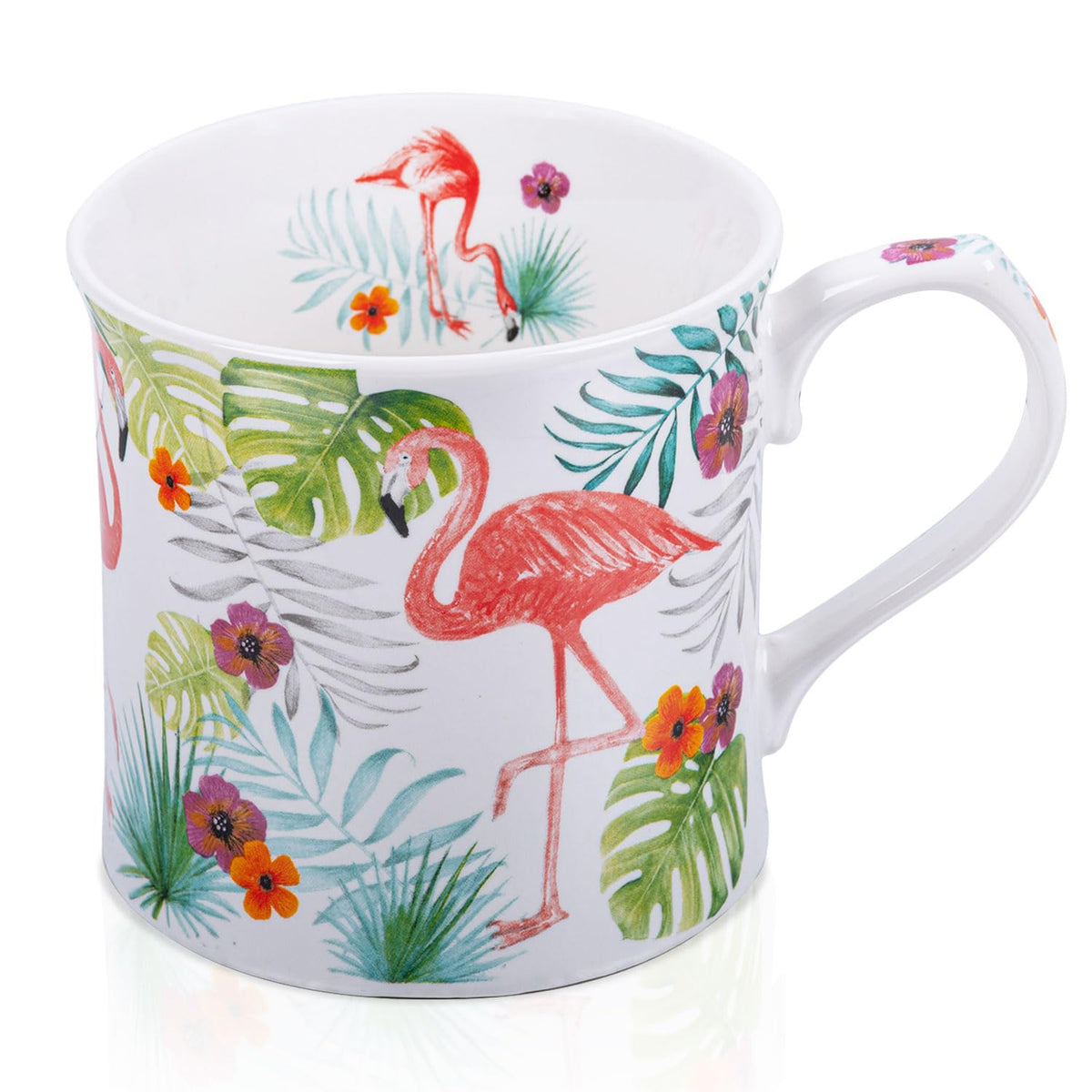 Spring Hummingbird Floral Coffee Mug, 12oz Dark Teal Ceramic Mug with Wisteria and Fluttering Hummingbird, Elegant Gift Mug for Mom, Women & Bird Lovers, Designed in England by Harvest Green Studio