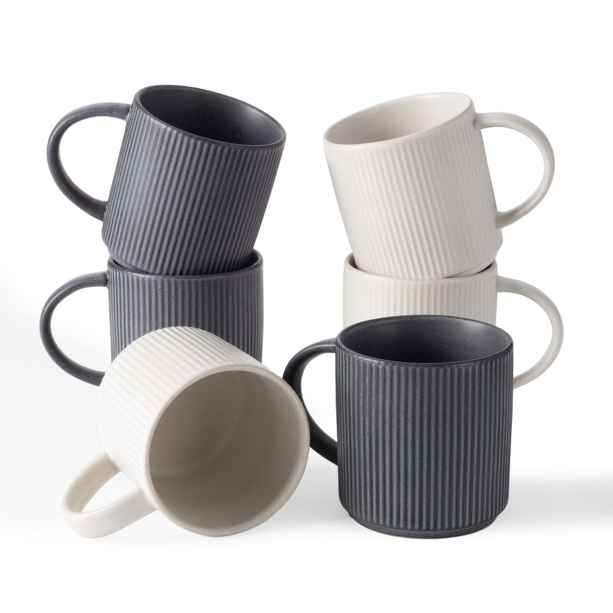 famiware Coffee Mug Set of 4, Star 12 oz Ceramic Mugs Cups Set with Handle
