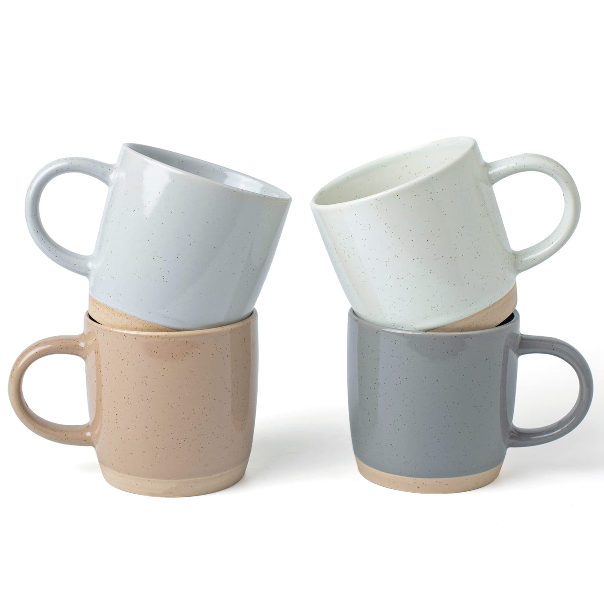 famiware Mercury Coffee Mugs 13 oz, Coffee Mugs Set of 4 with Handle, Cups for Latte, Hot Tea, Cappuccino, Mocha, Cocoa, Multi-color