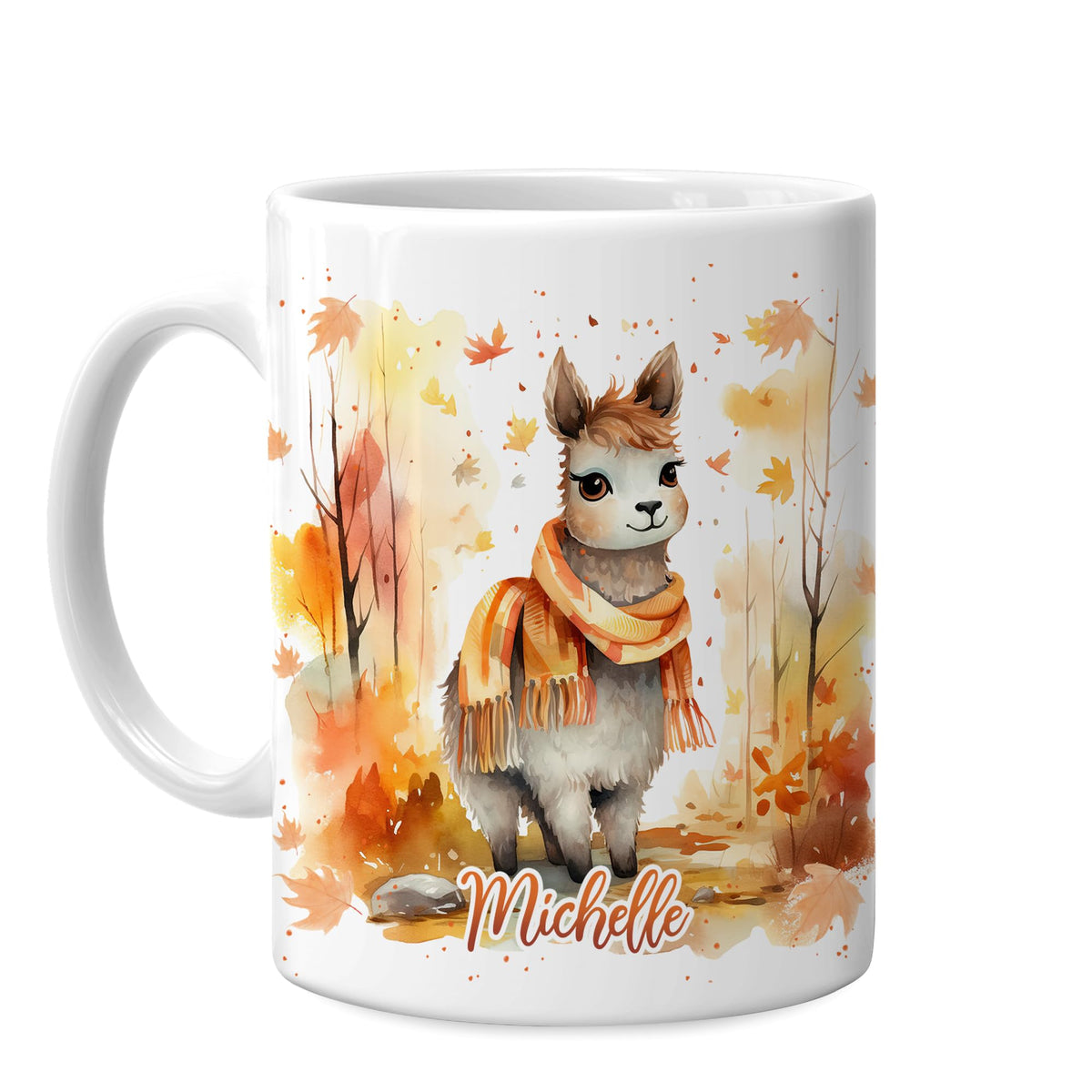 Hyturtle Fall Highland Cow Maple Leave Coffee Mug with Spoon Gift For Women