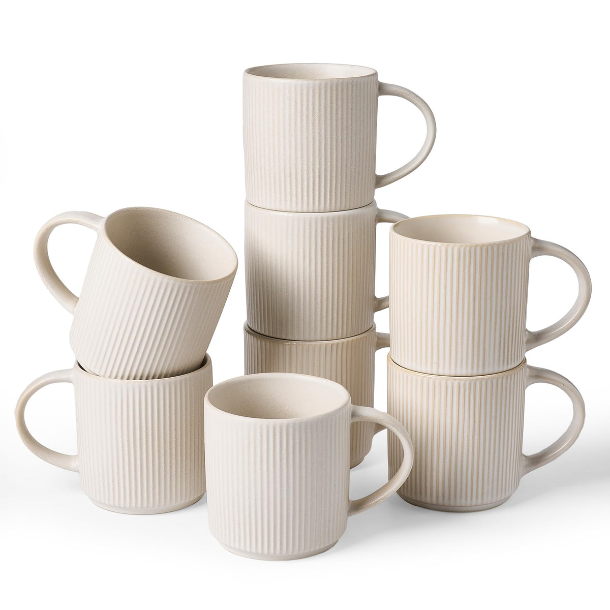 famiware Coffee Mug Set of 4, Star 12 oz Ceramic Mugs Cups Set with Handle