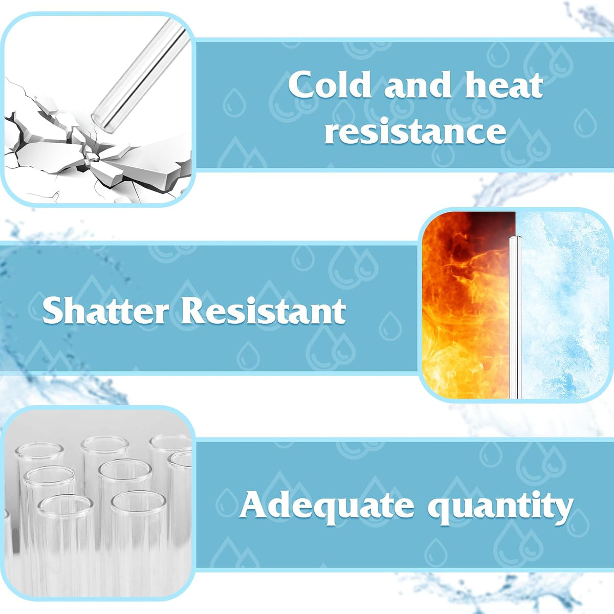 AOTWAN Glass Straws for Stanley 8pcs 40/30 oz Tumbler,12inch Replacement Straw for Stanley 4 Straight and 4 Bent with 2 Brushesh,Reusable Glass Straws for Stanley Cup