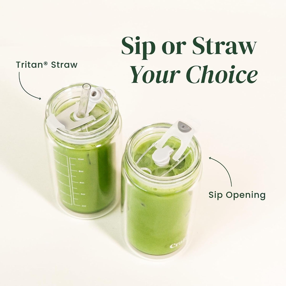 Crafti Slow Sippin' Glass Tumbler Replacement Lid