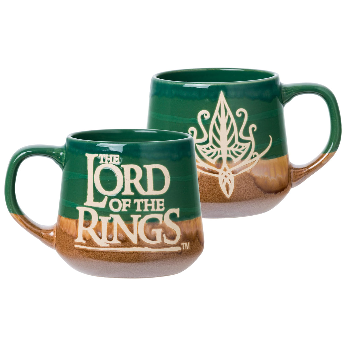 Silver Buffalo Lord of the Rings Elven, Reactive Glaze Pottery Mug, 14oz