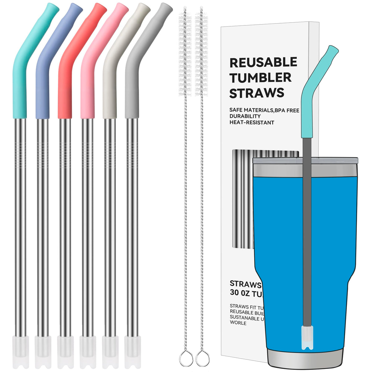40 oz Straight Metal Straws for 40 oz Stanley Tumbler