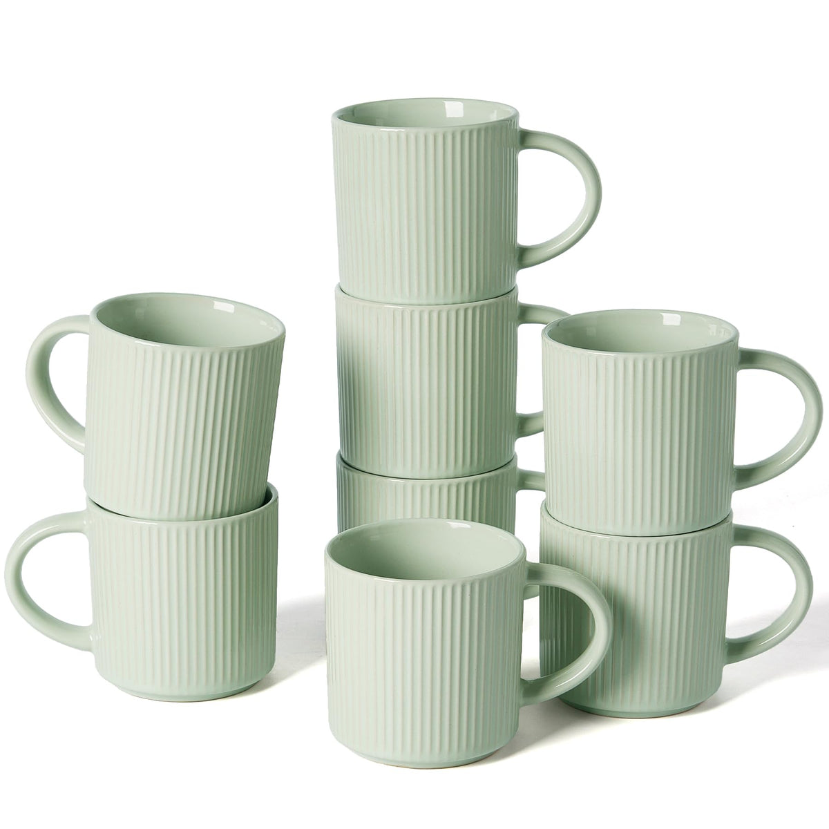 famiware Coffee Mug Set of 4, Star 12 oz Ceramic Mugs Cups Set with Handle