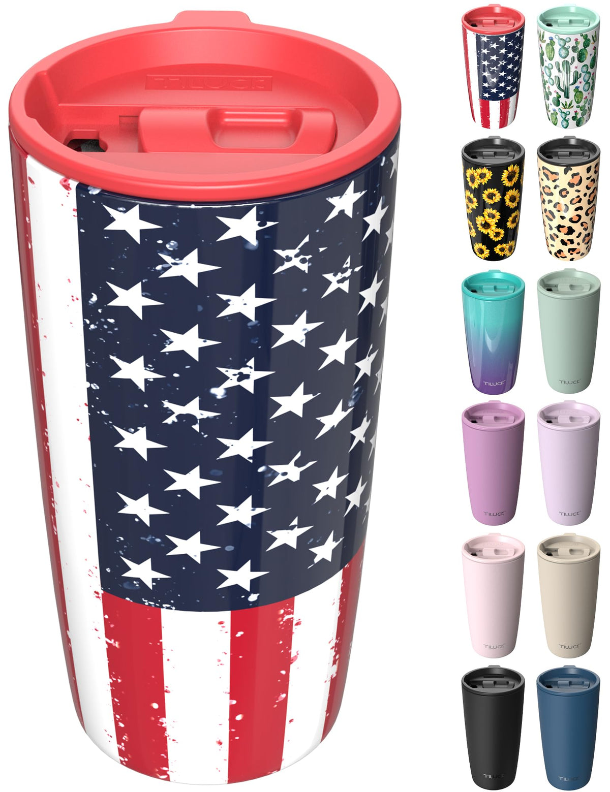 TILUCK 12 oz Insulated Coffee Mug with Lid and Handle