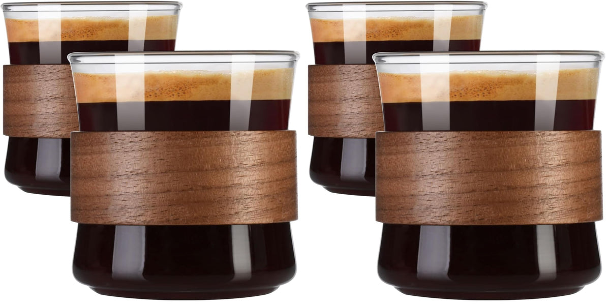 PARACITY Glass Mug Set of 2, 14.2 fl oz Clear Coffee Cups with Handles