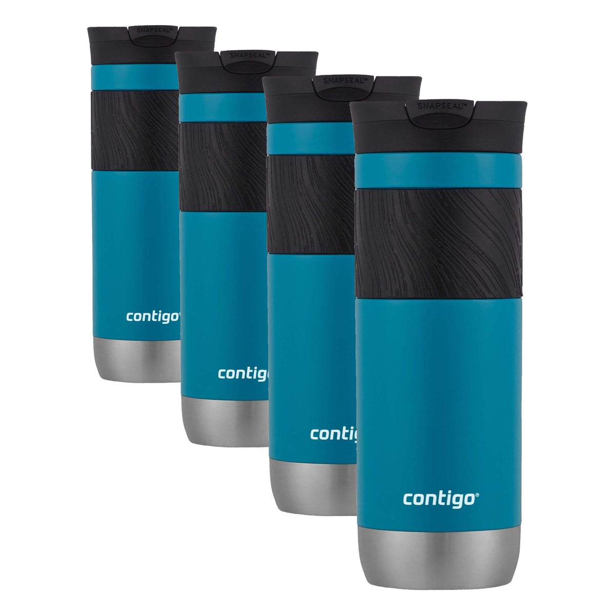 Contigo Byron Vacuum-Insulated Stainless Steel Travel Mug with Leak-Proof Lid Reusable Coffee Mug or Water Bottle BPA-Free 16oz Licorice Keeps Beverages Hot for 6 Hours or Cold for 12 Hours