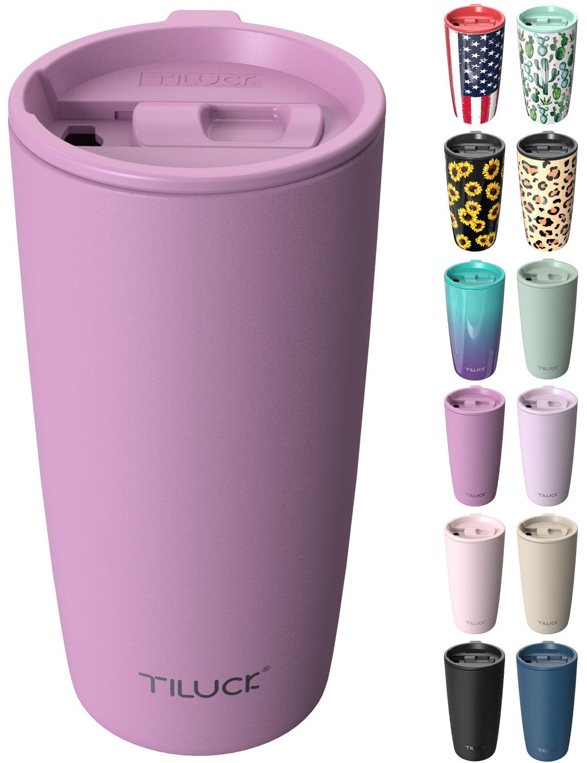 TILUCK 12 oz Insulated Coffee Mug with Lid and Handle