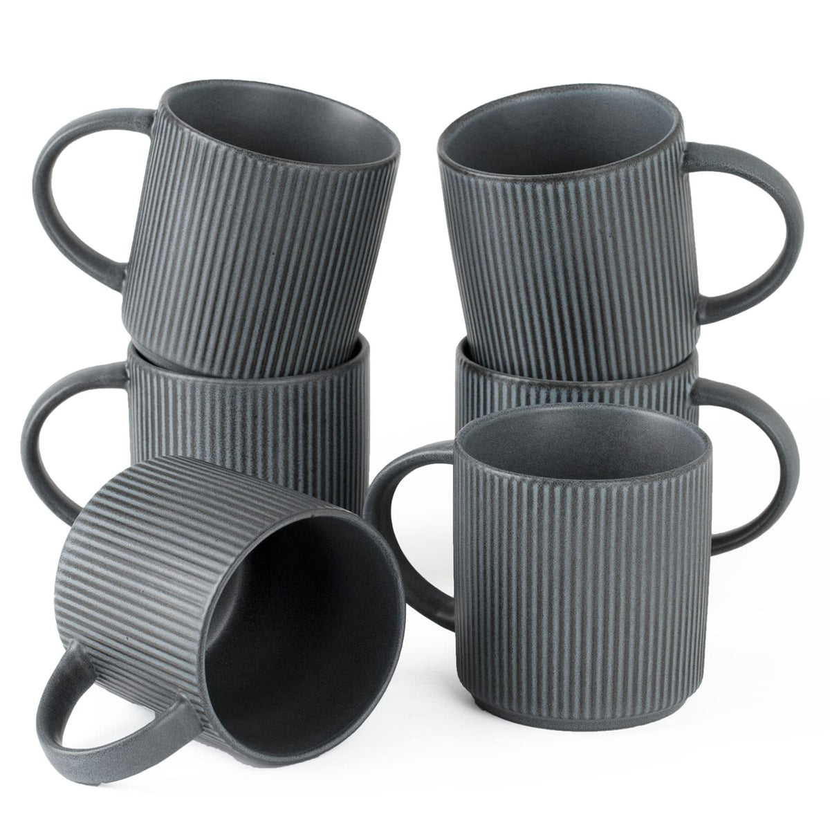 famiware Coffee Mug Set of 4, Star 12 oz Ceramic Mugs Cups Set with Handle