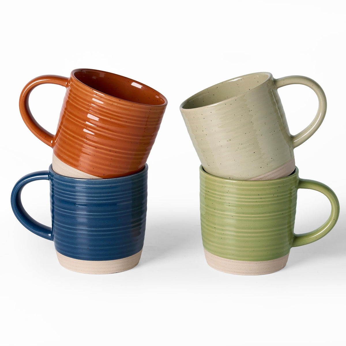 famiware Coffee Mugs Set of 6, 13 oz Mug Set, Ceramic Cup Set with Handle