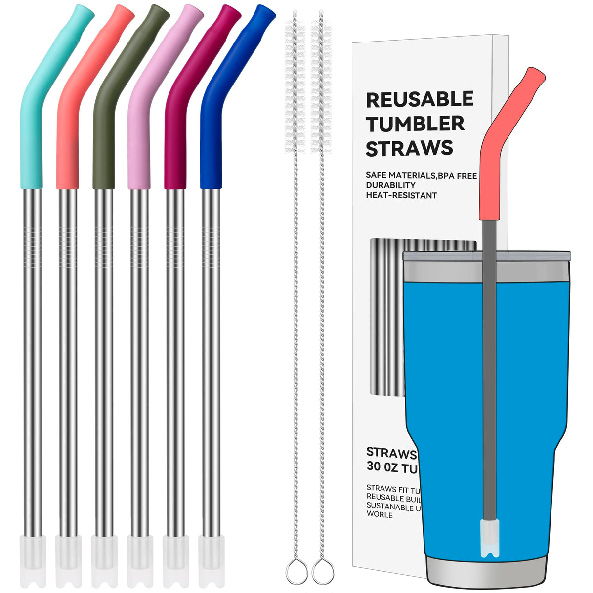 40 oz Straight Metal Straws for 40 oz Stanley Tumbler