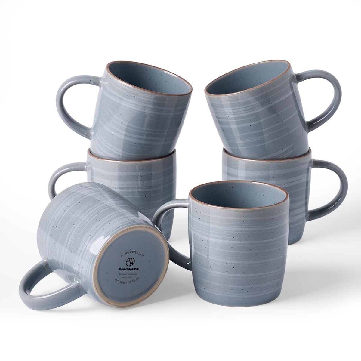 famiware Mercury Coffee Mugs 13 oz, Coffee Mugs Set of 4 with Handle, Cups for Latte, Hot Tea, Cappuccino, Mocha, Cocoa, Multi-color