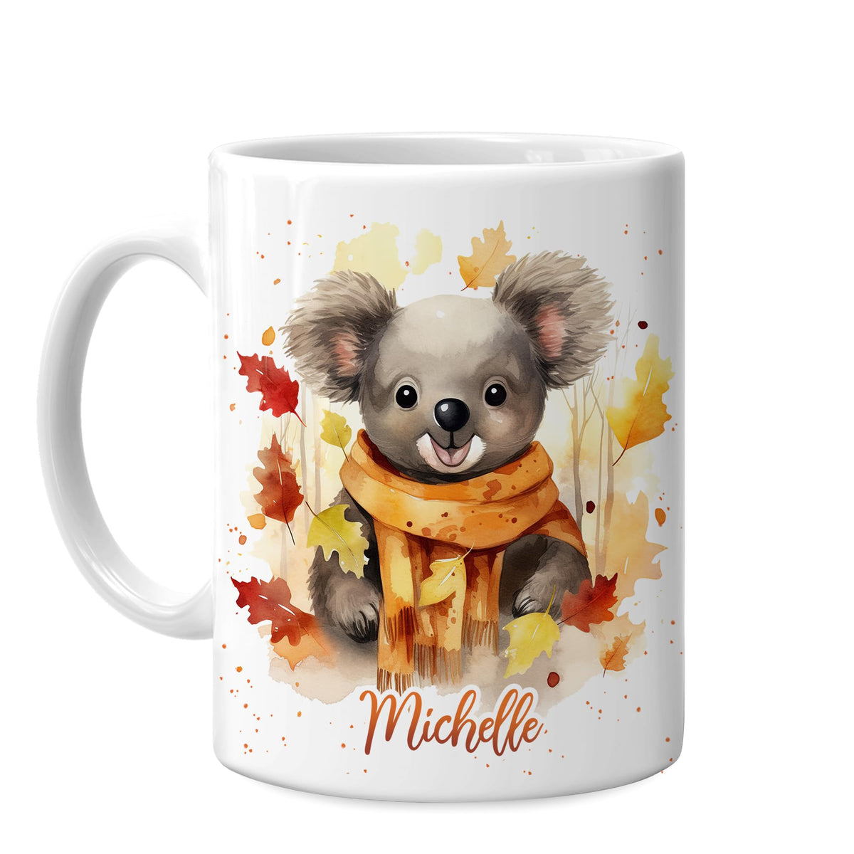 Hyturtle Fall Highland Cow Maple Leave Coffee Mug with Spoon Gift For Women
