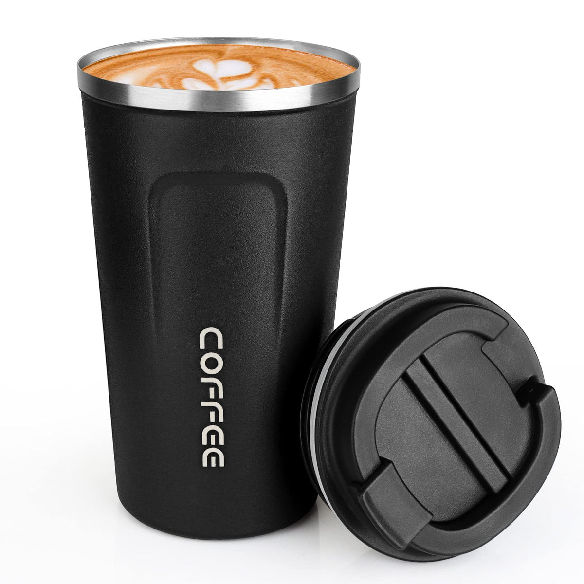 MOMSIV 12oz Travel Coffee Mug, Insulated Coffee Cup with Leakproof Lid