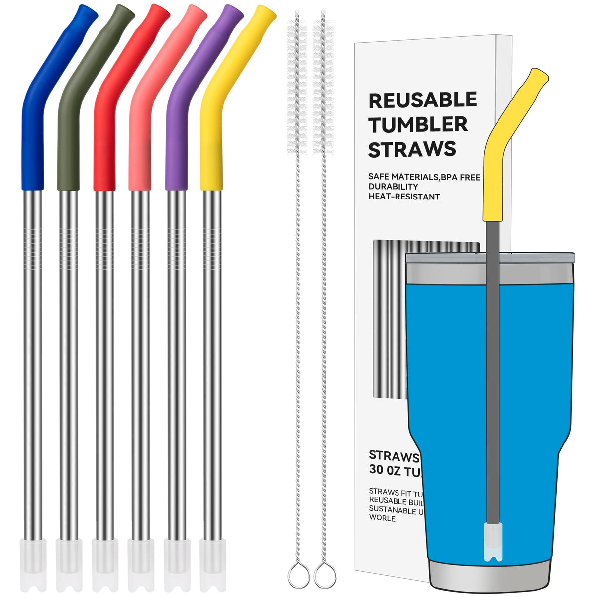 40 oz Straight Metal Straws for 40 oz Stanley Tumbler