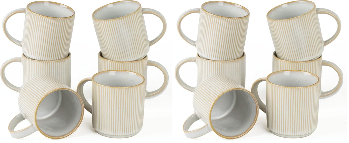 famiware Coffee Mug Set of 4, Star 12 oz Ceramic Mugs Cups Set with Handle