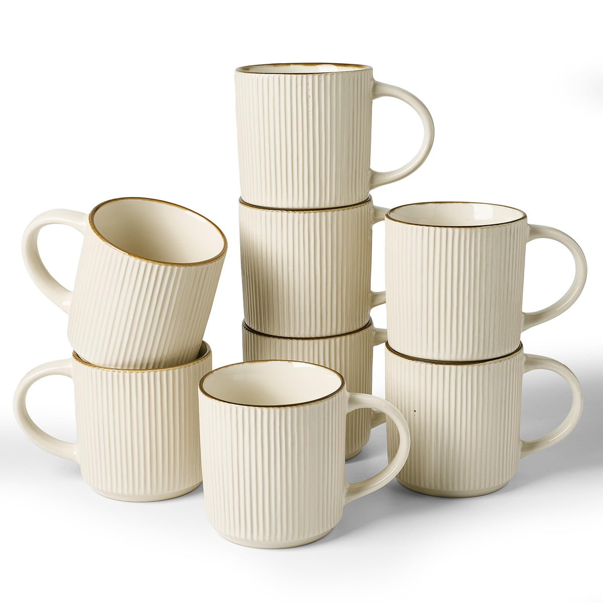 famiware Coffee Mug Set of 4, Star 12 oz Ceramic Mugs Cups Set with Handle