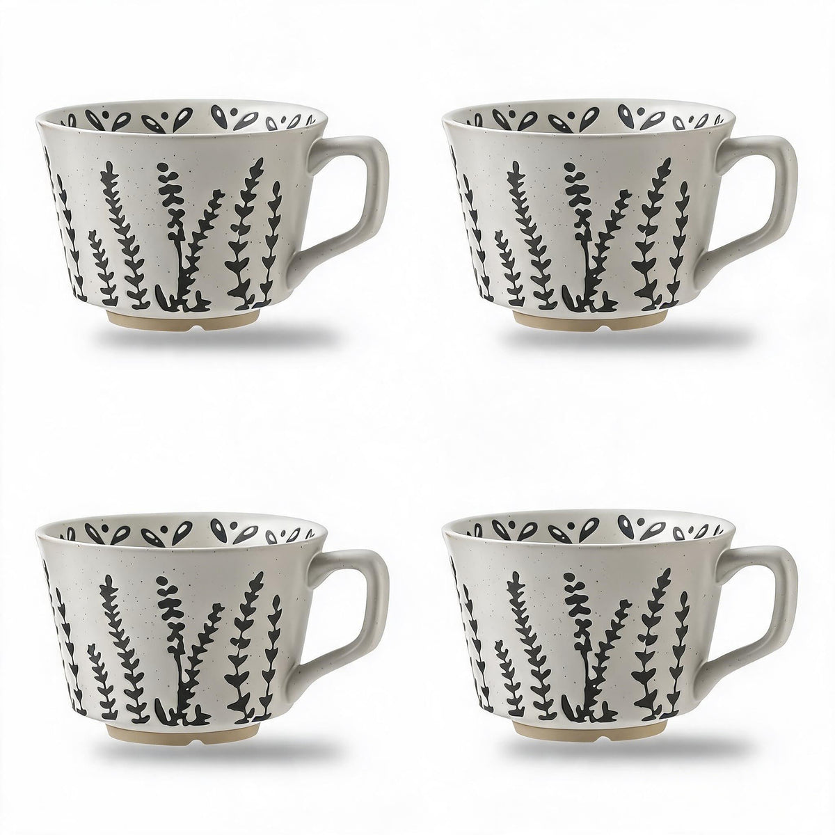 Ceramic Mug, 11oz - Vintage Cups Mug for Coffee Milk Latte Cappuccino Tea, Porcelain Cups Dishwasher Microwave Freezer Safe Stoneware (Brown Leaf Mug 1 pc)