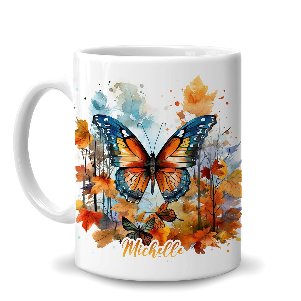 Hyturtle Fall Highland Cow Maple Leave Coffee Mug with Spoon Gift For Women