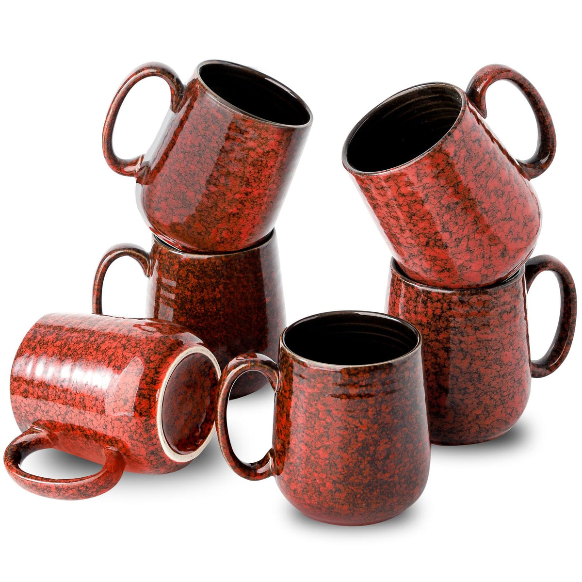 HASENSE Coffee Mugs Set of 4, 15 Ounce Ceramic Coffee Cups with Handle, Large Mug Set for Latte, Tea, Chocolate, Modern Cup Gift for Men and women, Dishwasher & Microwave Safe(Blue)