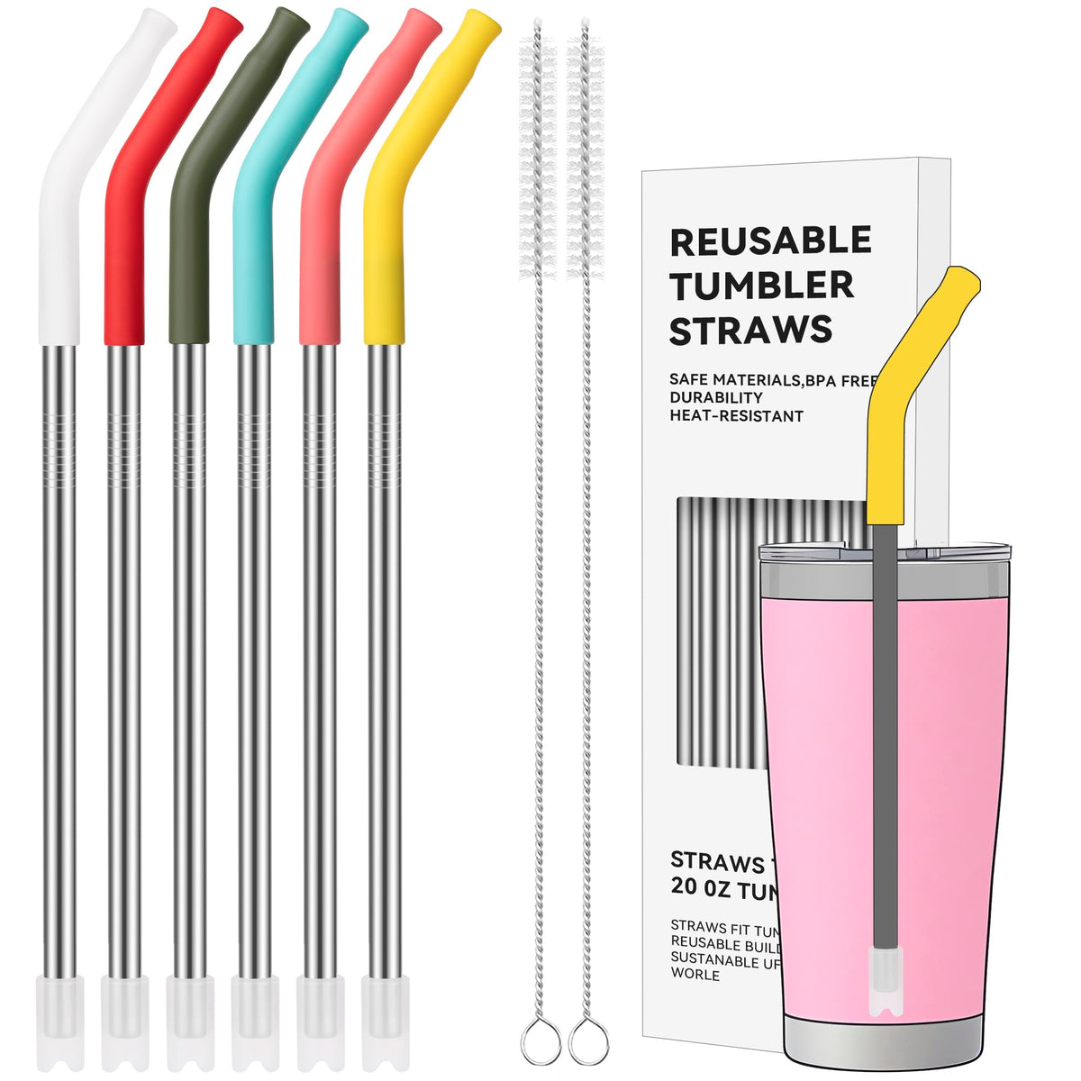 40 oz Straight Metal Straws for 40 oz Stanley Tumbler