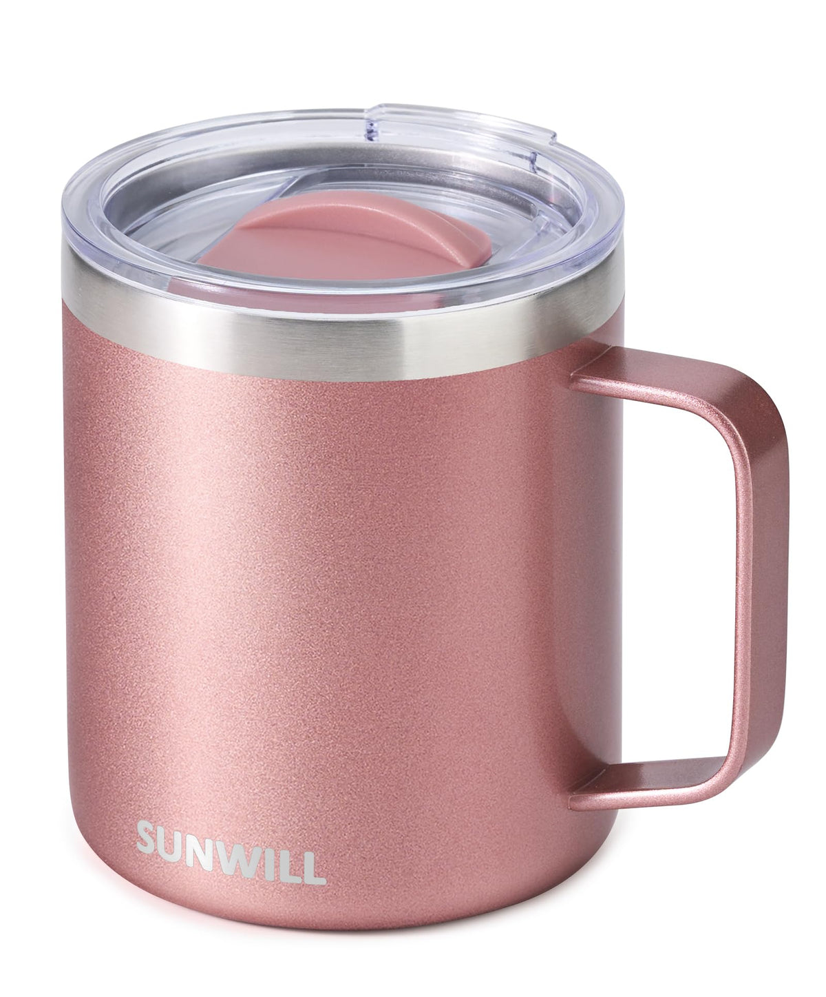 SUNWILL Insulated Coffee Mug, Stainless Steel 14 oz, Splash-Proof Lid