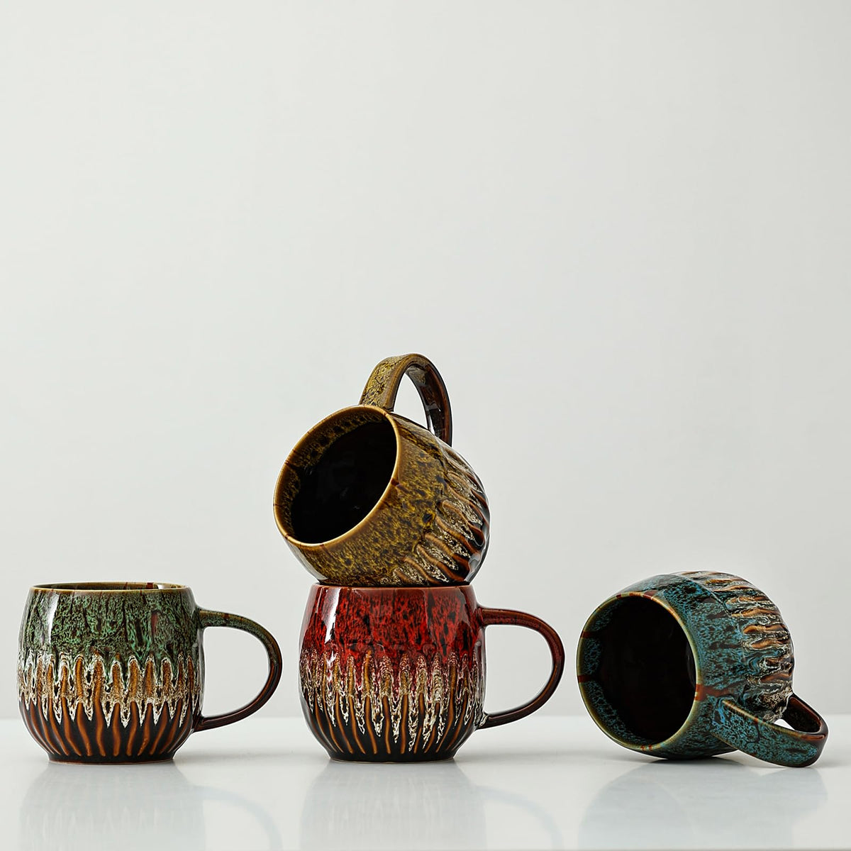 Large Ceramic Coffee Mug - 20oz Big Tea Cup, Red