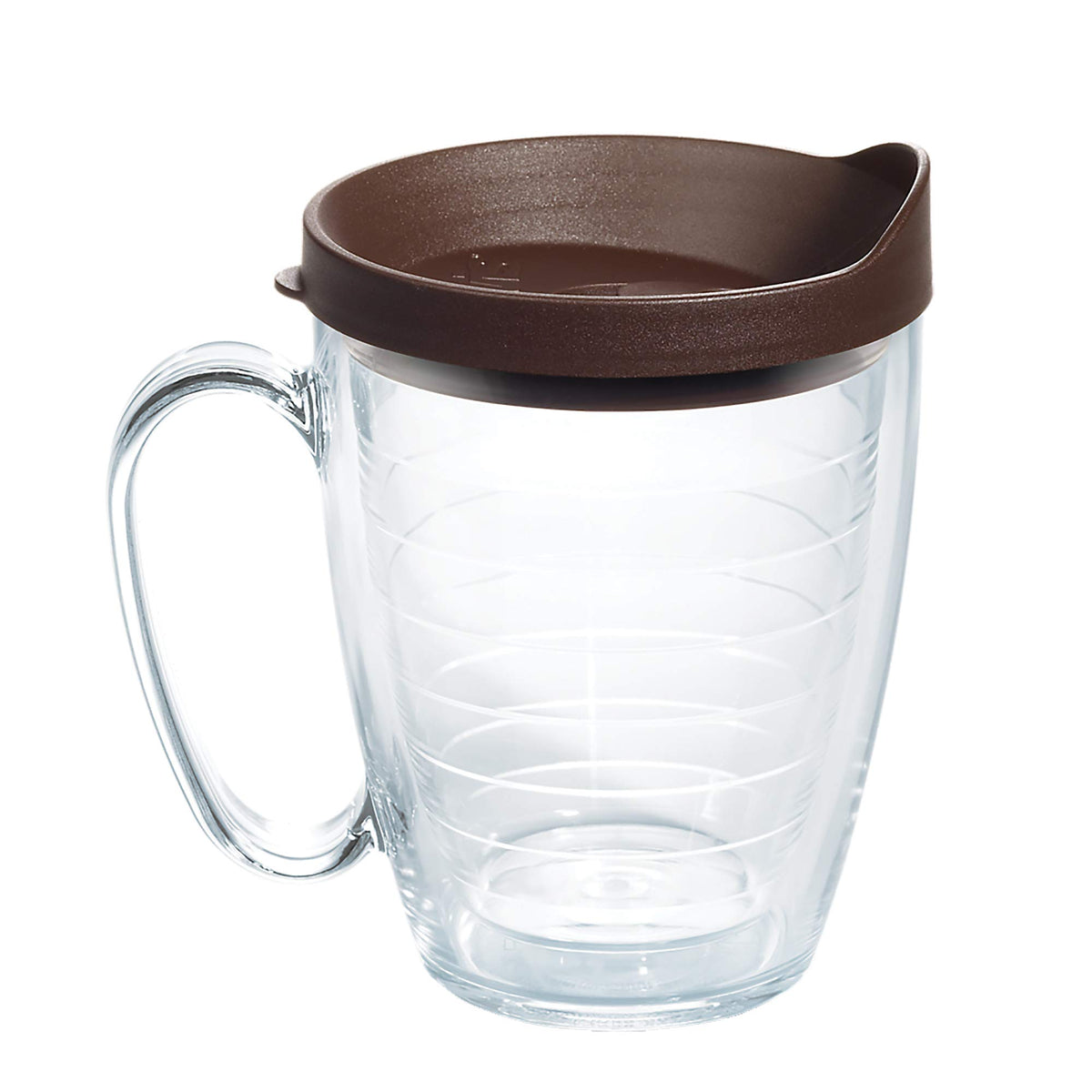 Tervis Clear & Colorful Lidded Made in USA Double Walled Insulated Tumbler Travel Cup Keeps Drinks Cold & Hot, 16oz Mug, Black Lid
