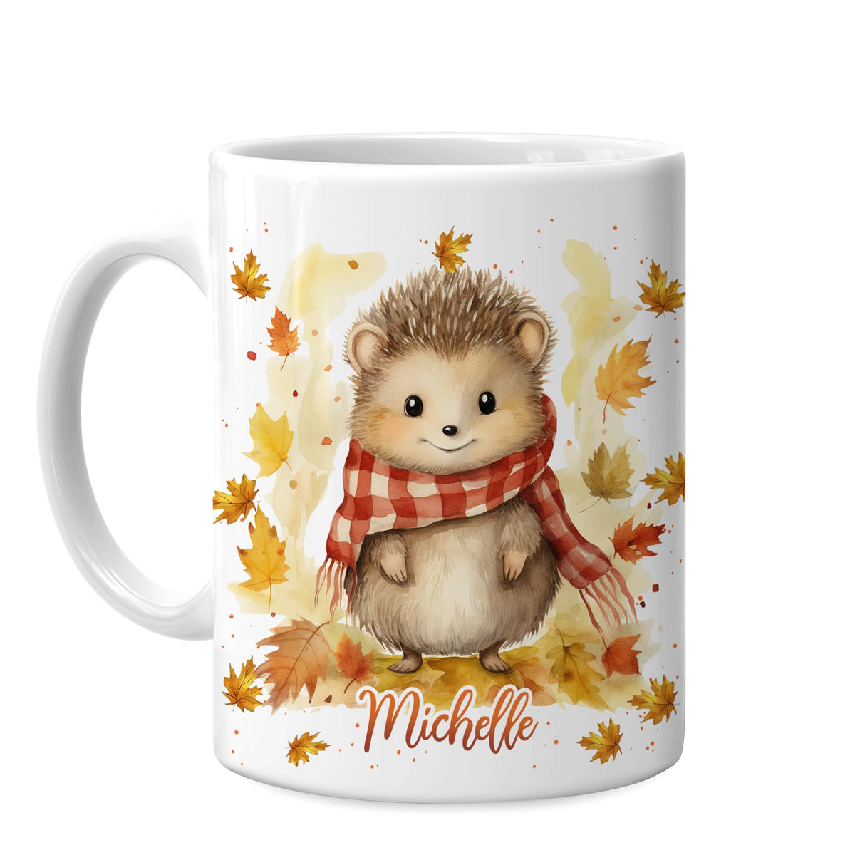 Hyturtle Fall Highland Cow Maple Leave Coffee Mug with Spoon Gift For Women