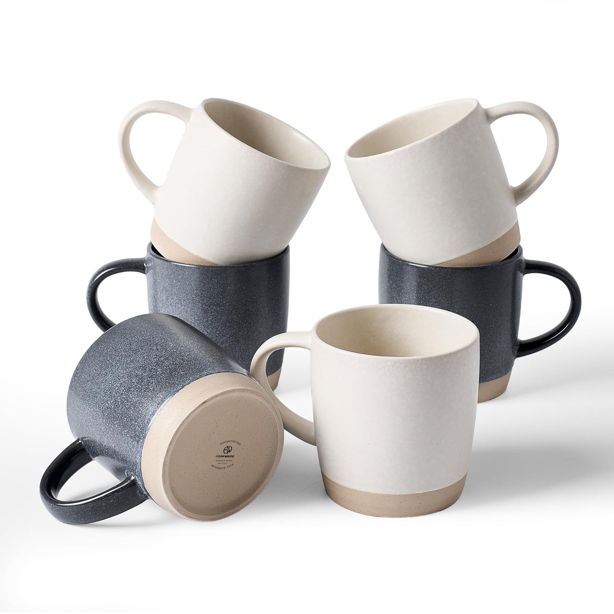 famiware Coffee Mugs Set of 6, 13 oz Mug Set, Ceramic Cup Set with Handle