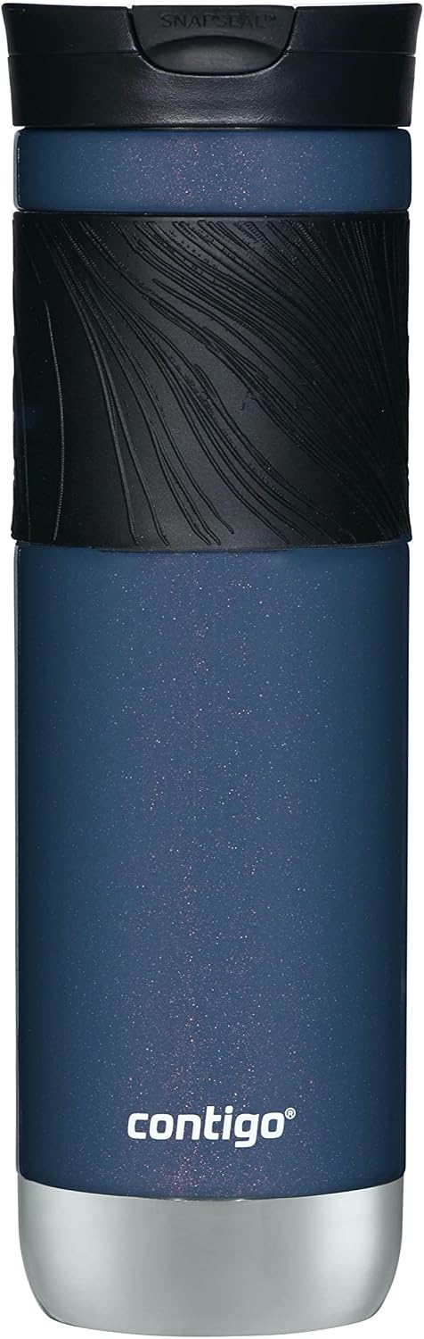 Contigo Byron 2.0 Stainless Steel Travel Mug with Snapseal Lid and Grip, 24oz, Midnight Berry, BPA Free and Leak Proof