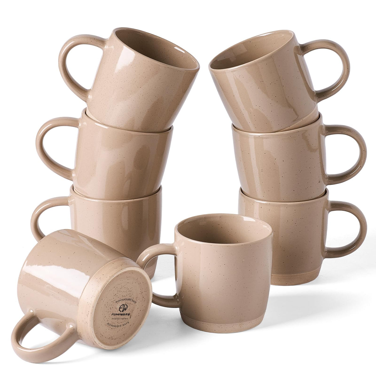 famiware Mercury Coffee Mugs 13 oz, Coffee Mugs Set of 4 with Handle, Cups for Latte, Hot Tea, Cappuccino, Mocha, Cocoa, Multi-color