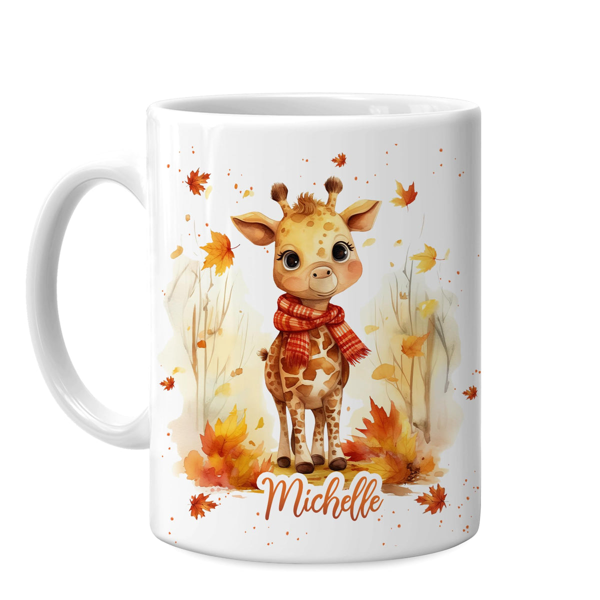 Hyturtle Fall Highland Cow Maple Leave Coffee Mug with Spoon Gift For Women