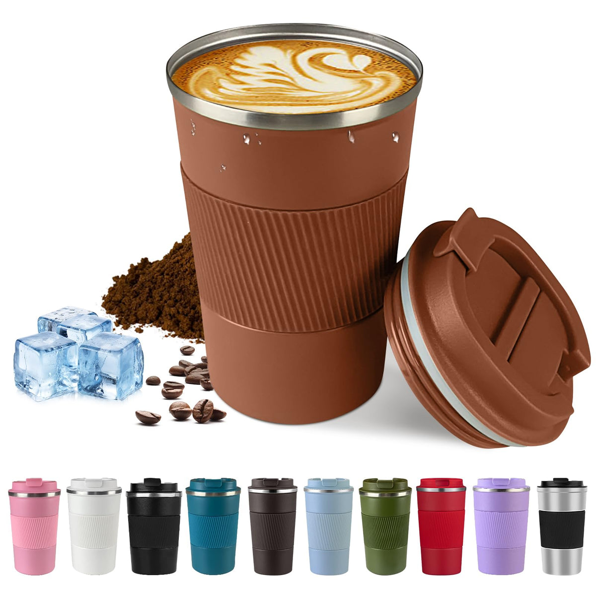 Vacuum Insulated Stainless Steel Travel Coffee Mug,Leak Proof Cup with Lid
