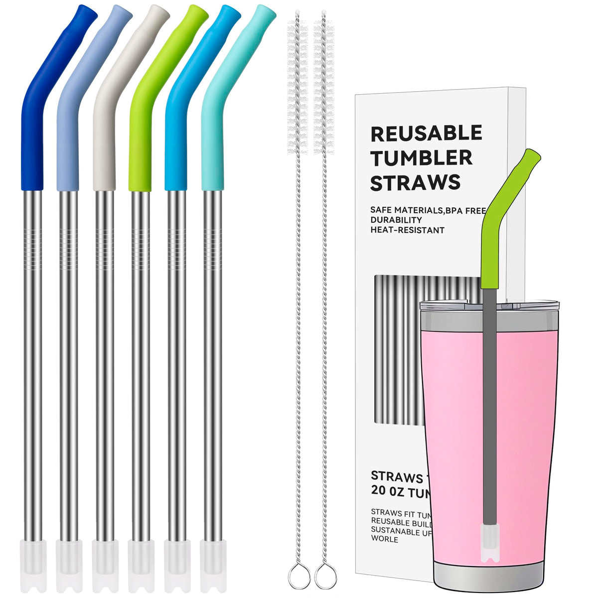 40 oz Straight Metal Straws for 40 oz Stanley Tumbler