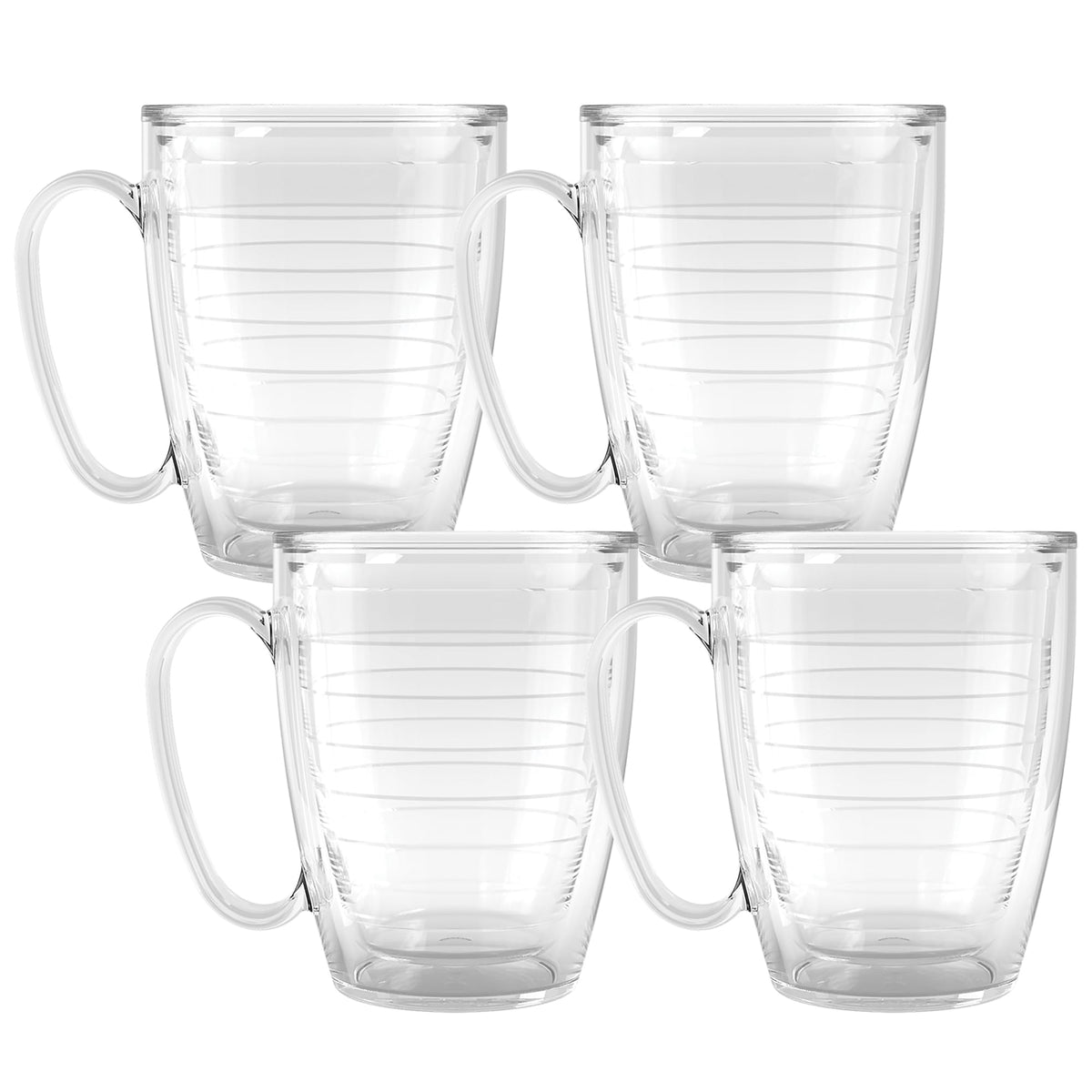 Tervis Clear & Colorful Tabletop Made in USA Double Walled Insulated Tumbler Travel Cup Keeps Drinks Cold & Hot, 16oz Mug, Clear
