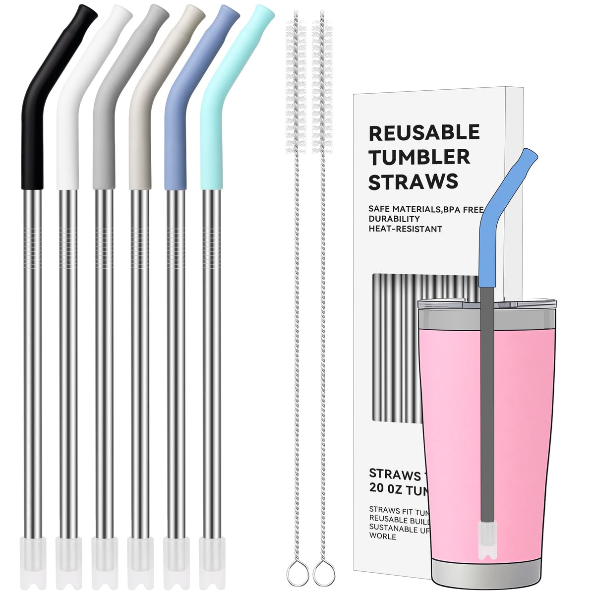 40 oz Straight Metal Straws for 40 oz Stanley Tumbler