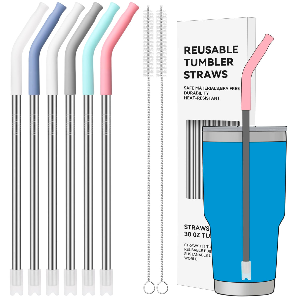 40 oz Straight Metal Straws for 40 oz Stanley Tumbler
