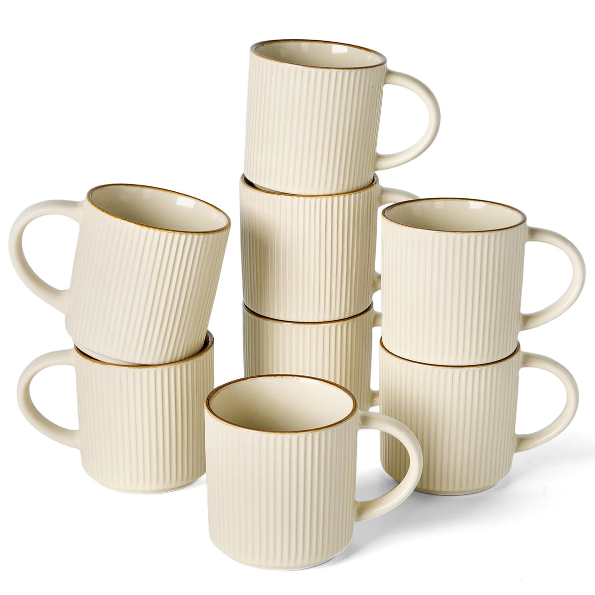 famiware Coffee Mug Set of 4, Star 12 oz Ceramic Mugs Cups Set with Handle