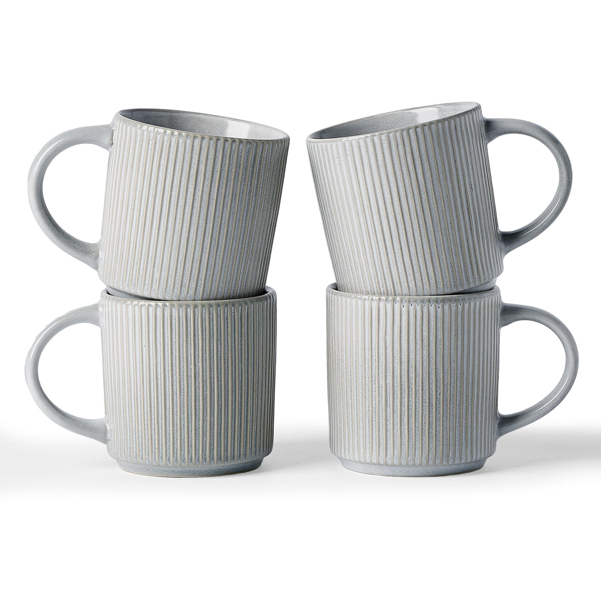 famiware Coffee Mug Set of 4, Star 12 oz Ceramic Mugs Cups Set with Handle