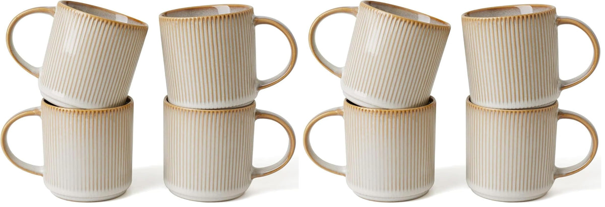 famiware Coffee Mug Set of 4, Star 12 oz Ceramic Mugs Cups Set with Handle